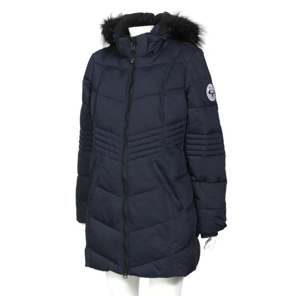 Arctic Expedition Down Jacket Women's Insulated Quilted Hooded Blue size S - 305 - Picture 5 of 7